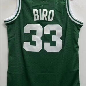 Larry Bird Boston Celtics #33 Basketball Green Jersey White Accents YM 10/12